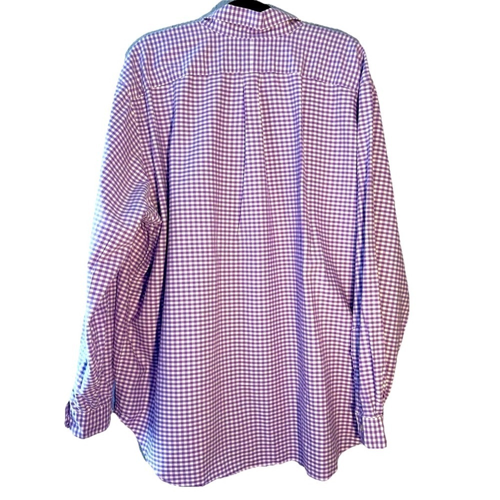Polo Ralph Lauren Mens 2x Tall Button Down Purple Gingham Cotton Shirt - Picture 3 of 7